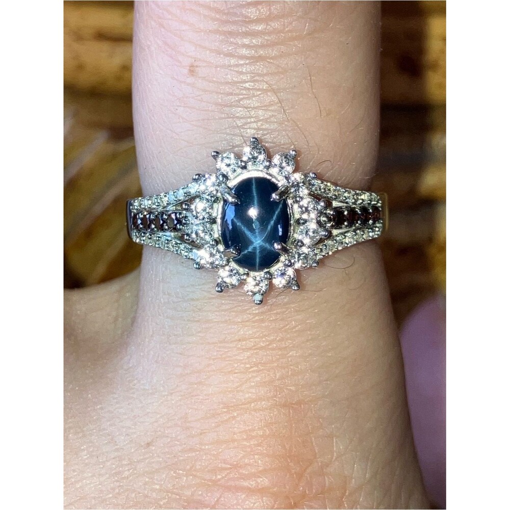 Natural Star Sapphire Sterling Silver Ring Size 8
